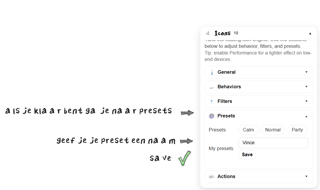Stap 4: Preset opslaan